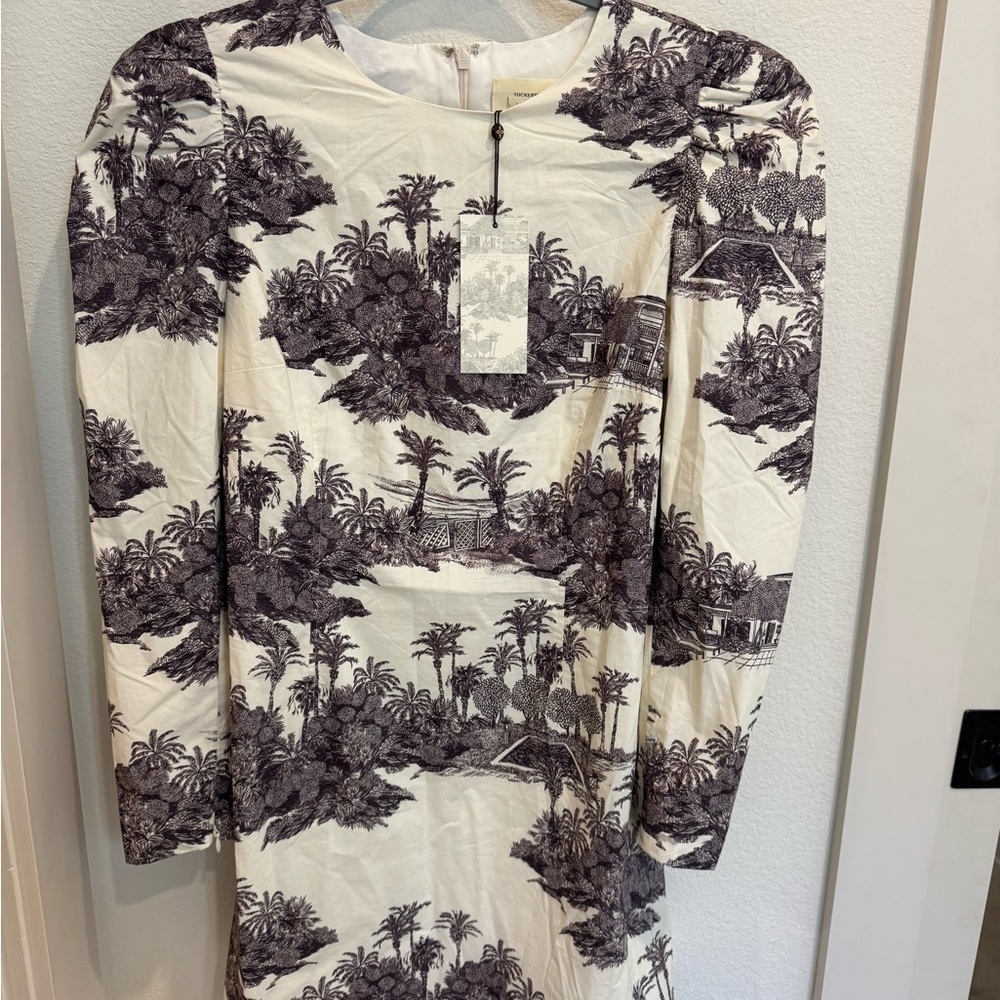 Tuckernuck Black and White Tropical Print Dress